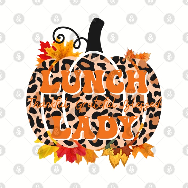 Lunch Lady Leopard Pumpkin Fall Autumn Thanksgiving Turkey by Johner_Clerk_Design