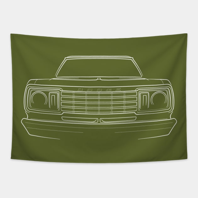 Dodge Adventurer D150 Pickup - front stencil, white Tapestry by mal_photography