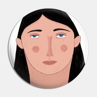 A Girl Portrait Pin