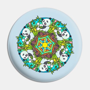 Panda Bear Pattern Mandala Abstract Nature Design Pin