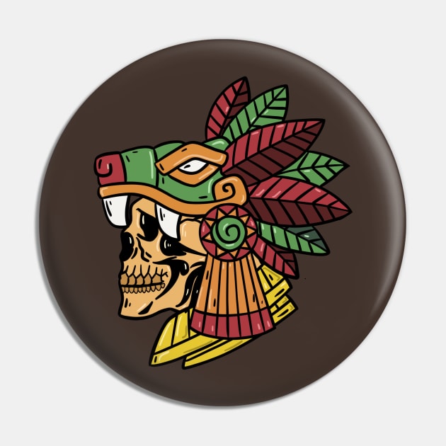 Headmen of Maya Ethnic Group Skull Pin by RiyanRizqi