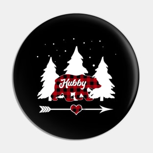 Hubby Bear Buffalo Plaid Christmas Matching Family Pajama Pin