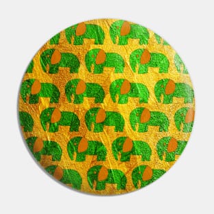 elephant crazy safari in jade gold art in mexican ecopop totonac pattern Pin