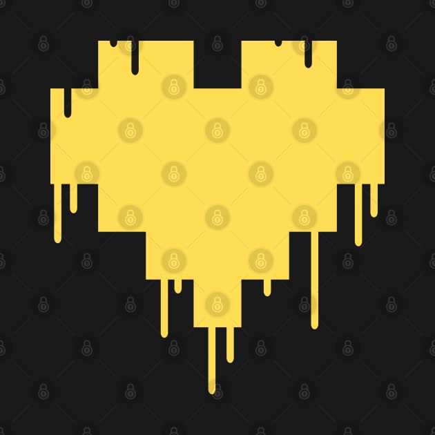 Yellow Dripping Pixel Heart by DipsyBunStudios27