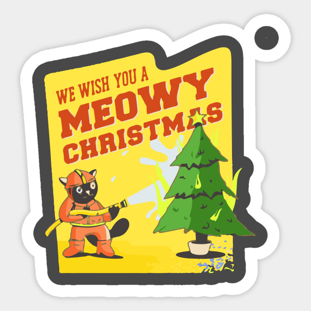 Funny Cat Christmas T Shirt Funny Cat Christmas Sticker