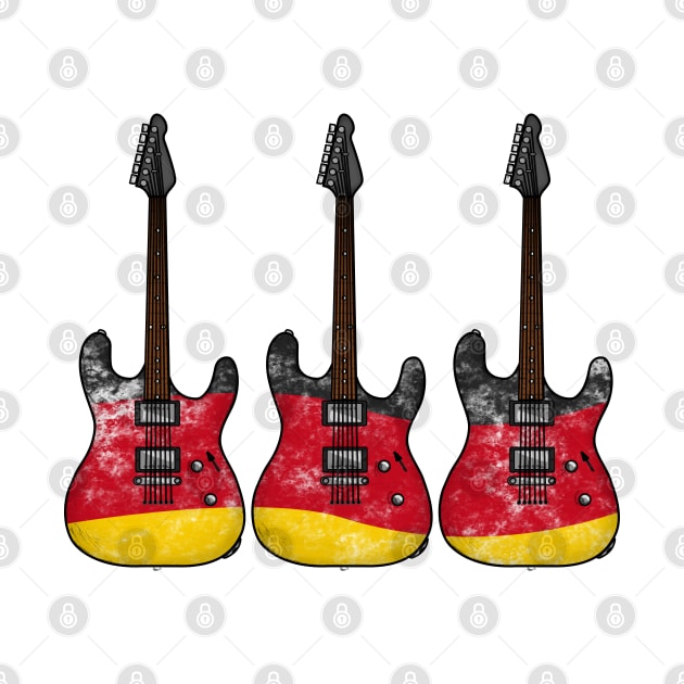 Electric Guitar German Flag Guitarist Musician Germany by doodlerob