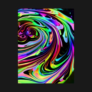Cosmic Swirl (Glitch Fluid Art) T-Shirt