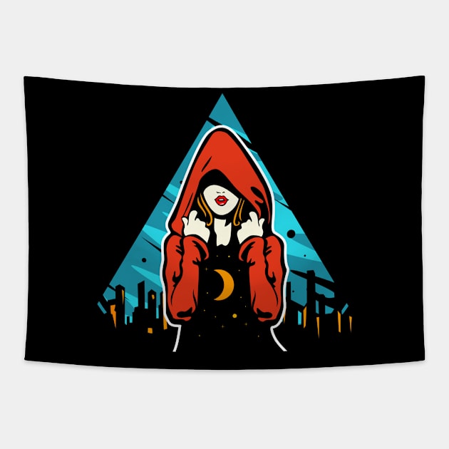 red hooded Tapestry by keenkei