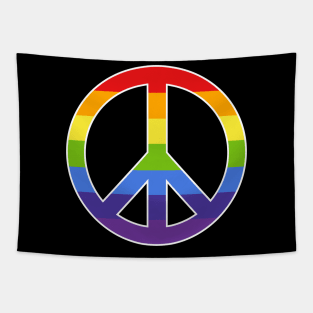 Rainbow Peace Symbol Tapestry