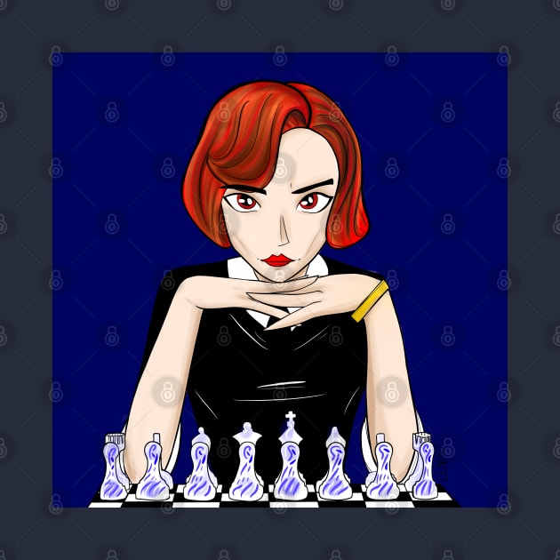 Beth the queen’s gambit in chessmaster Champion red head by jorge_lebeau