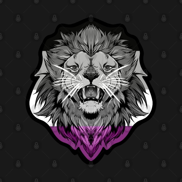 illustrated LION PRIDE series (asexual pride flag) by illustratelaw