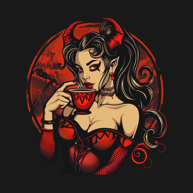 Caffeine Addict Evil Demon Girl by Vlaa