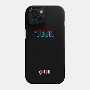 tech glitch anime girl Phone Case