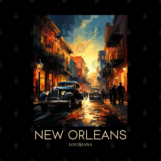 A Pop Art Travel Print of New Orleans - Louisiana - US by Studio Red Koala