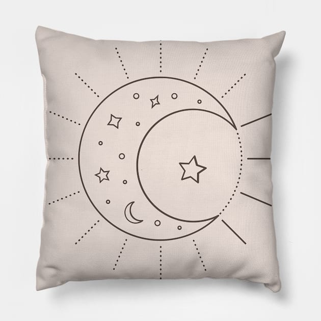 Sun and moon Pillow by sampleshirt