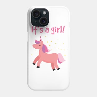 Cute Unicorn - It's A Girl Phone Case