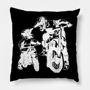 Dirt Bike Dad Motocross Motorcycle Biker Father Kids Gift Pillow