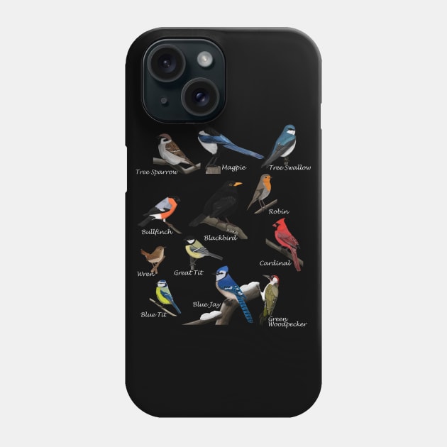 Backyard Birds Sparrow Cardinal Jay Wren Illustration Phone Case by jzbirds