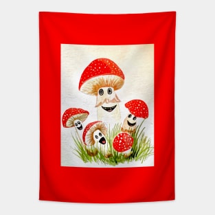 Mushroom family Tapestry