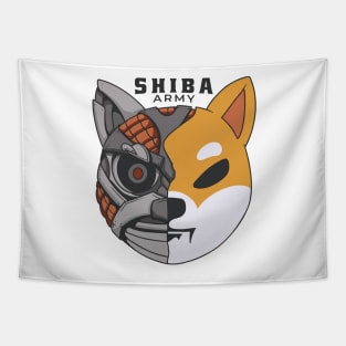 shiba, shiba dog, shiba crypto, crypto shiba, shiba cryptocurrency, robot dog, dog robot, dog army Tapestry