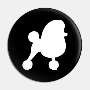 White Toy Poodle Silhouette Pin