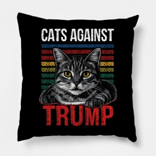 Funny Cats Against Trump Pillow