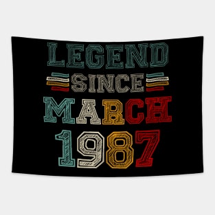 36 Years Old Legend Since March 1987 36th Birthday Tapestry