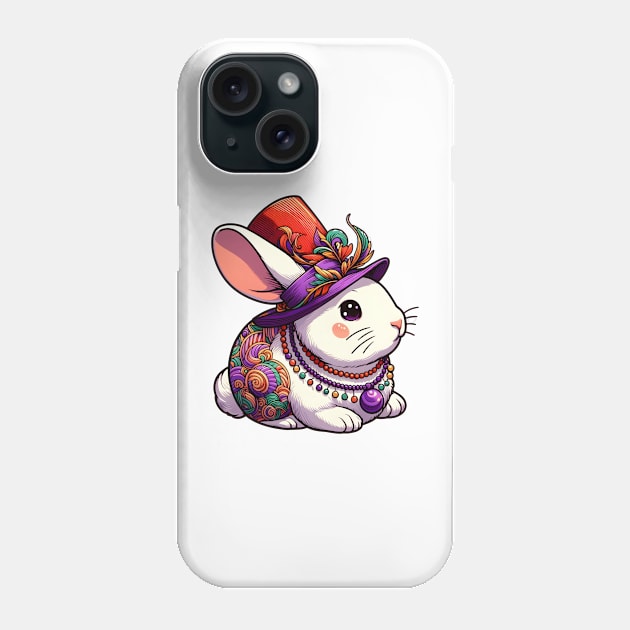 Mardi Gras Rabbit Phone Case by Japanese Fever