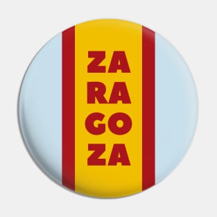 Zaragosa in Spanish Flag Color Vertical Pin