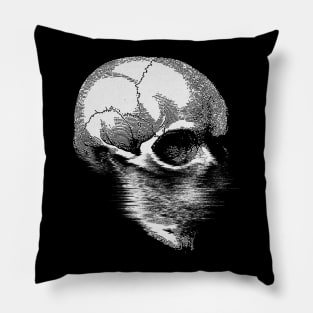 Exclusive/Original † VHS Glitch Skull † Psychedelic Graphic Design Pillow