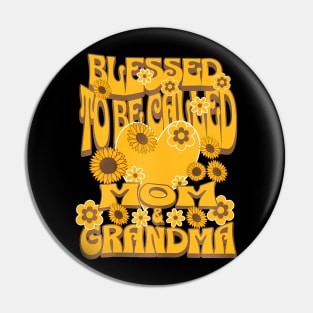 Womens Blessed To Be Called Mom And Grandma Sunflower Mothers Day Pin