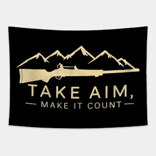 "Take Aim, Make It Count", retro Tapestry