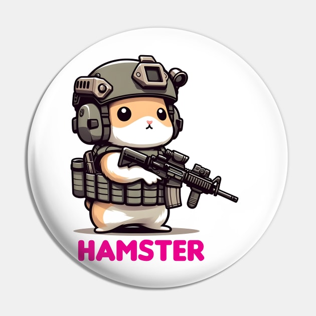 Tactical Hamster Pin by Rawlifegraphic