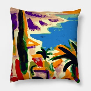 Capri Italy Art Poster Pillow