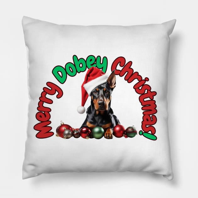 Merry Dobey Christmas! Pillow by Doodle and Things