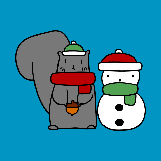 Squirrel and Tiny Snowman by saradaboru