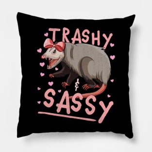 Trashy and Sassy Funny Possum Opossum Garbage Trash Pillow