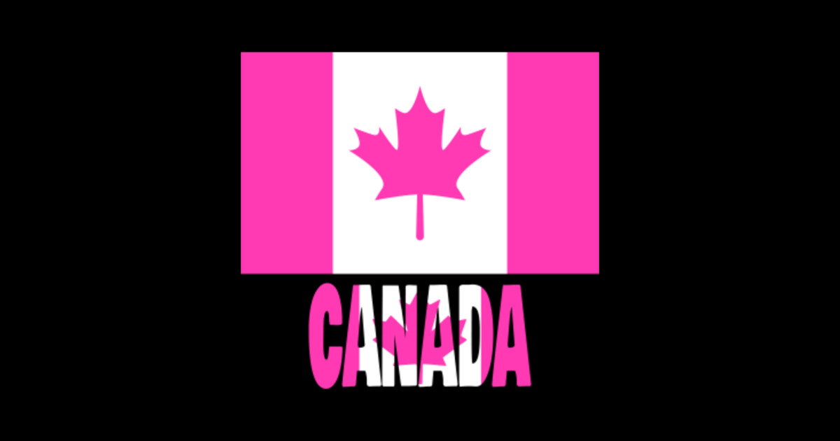 Pink Canadian Flag Pink Canadian Flag Sticker TeePublic