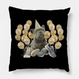 cute party bulldog Pillow