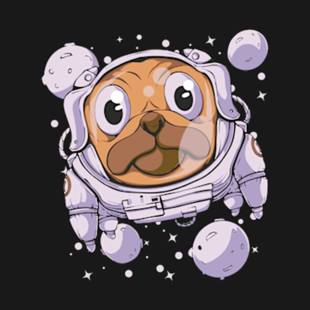 Pug dog space astronaut by Yoko Momoka