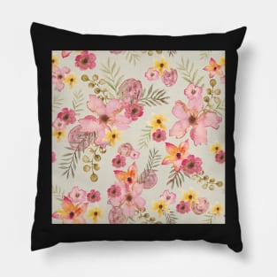 Oleander Flower bouquet Cream Pillow