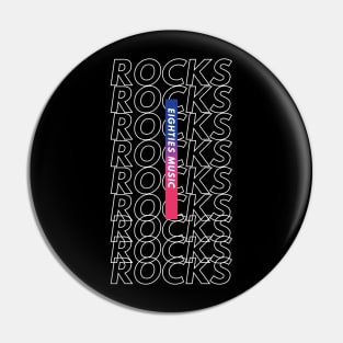 Eighties Music Rocks Repeated Text Pin