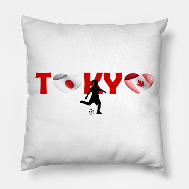 Sports games in Tokyo: Football team from Canada (CA) Pillow by ArtDesignDE