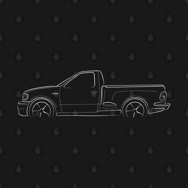 2000 Ford F150 SVT Lightning profile stencil, white Svt Lightning