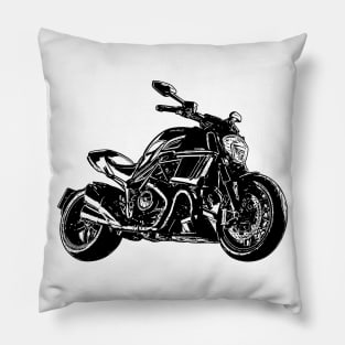 Diavel Carbon Bike Sketch Art Pillow