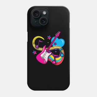 Electric Guitar with Notes and Stars Phone Case