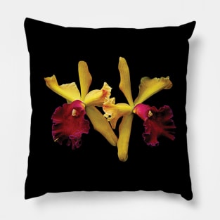 Orchids - Magenta and Yellow Orchid Duo Pillow