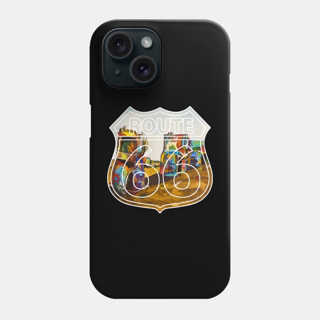 Old cars buried in the dirt at Cadillac Ranch along old U.S. Route 66 - WelshDesigns Phone Case by WelshDesigns