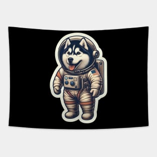 Husky Astronaut Tapestry