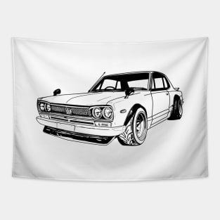 Japanese Classic Cars Tapestry